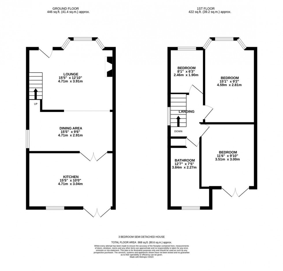 Floorplan for Winchester Way, Croxley Green, Rickmansworth