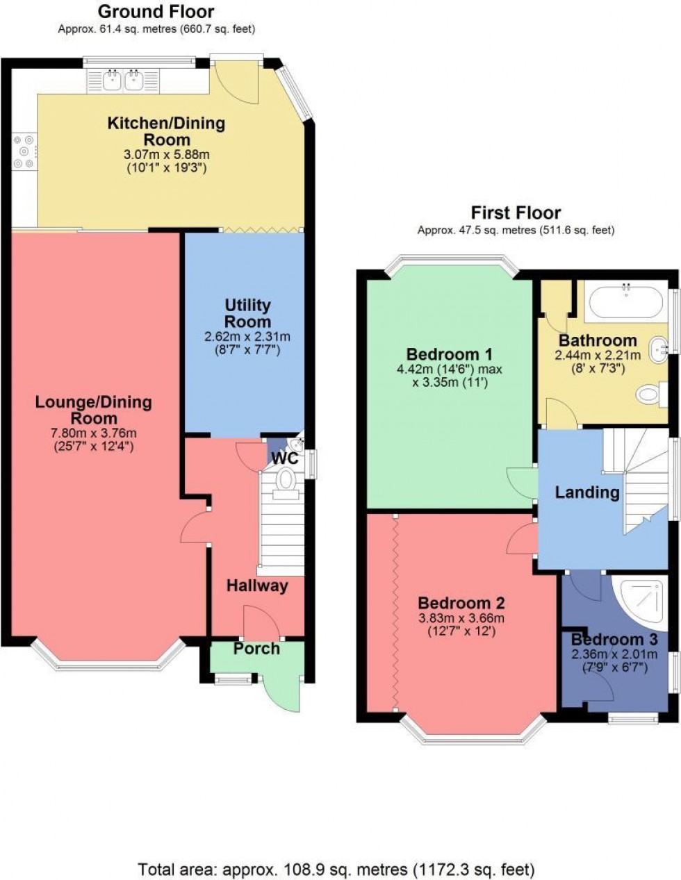 Floorplan for Portland Crescent, Stanmore