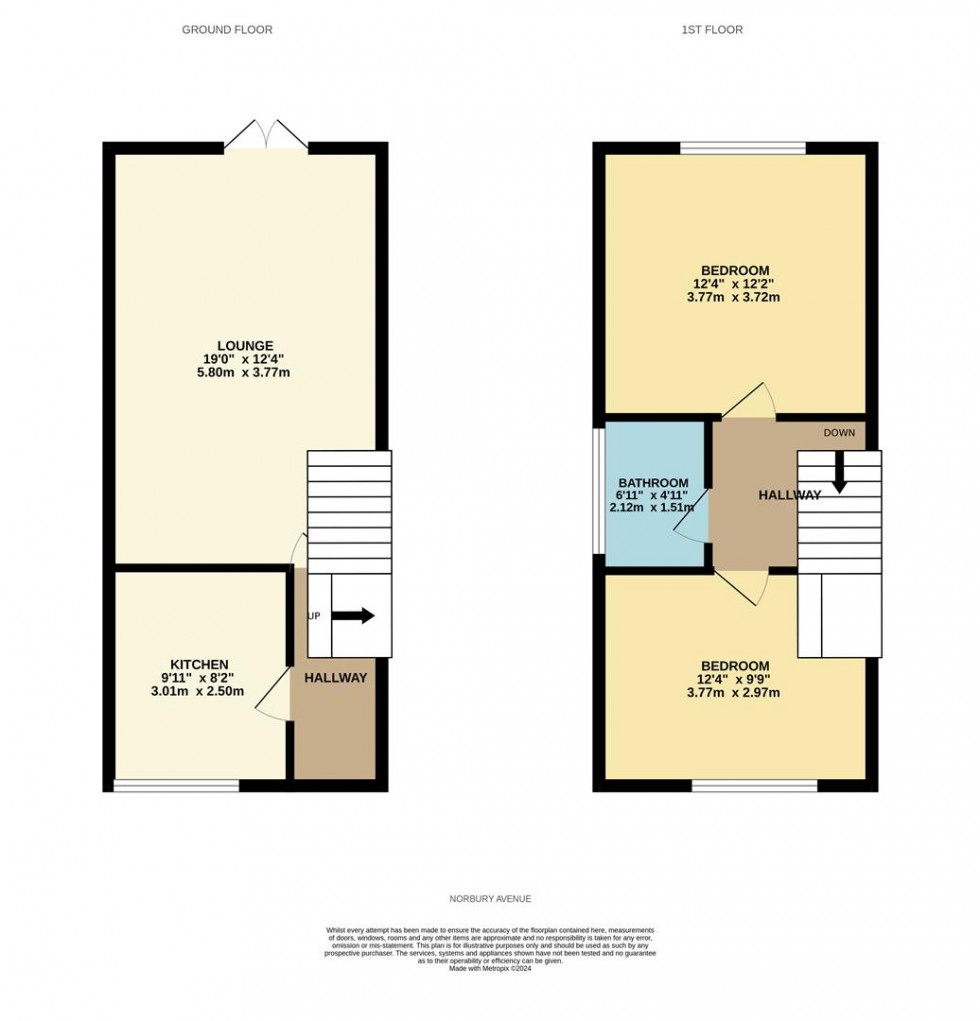 Floorplan for Norbury Avenue, Watford