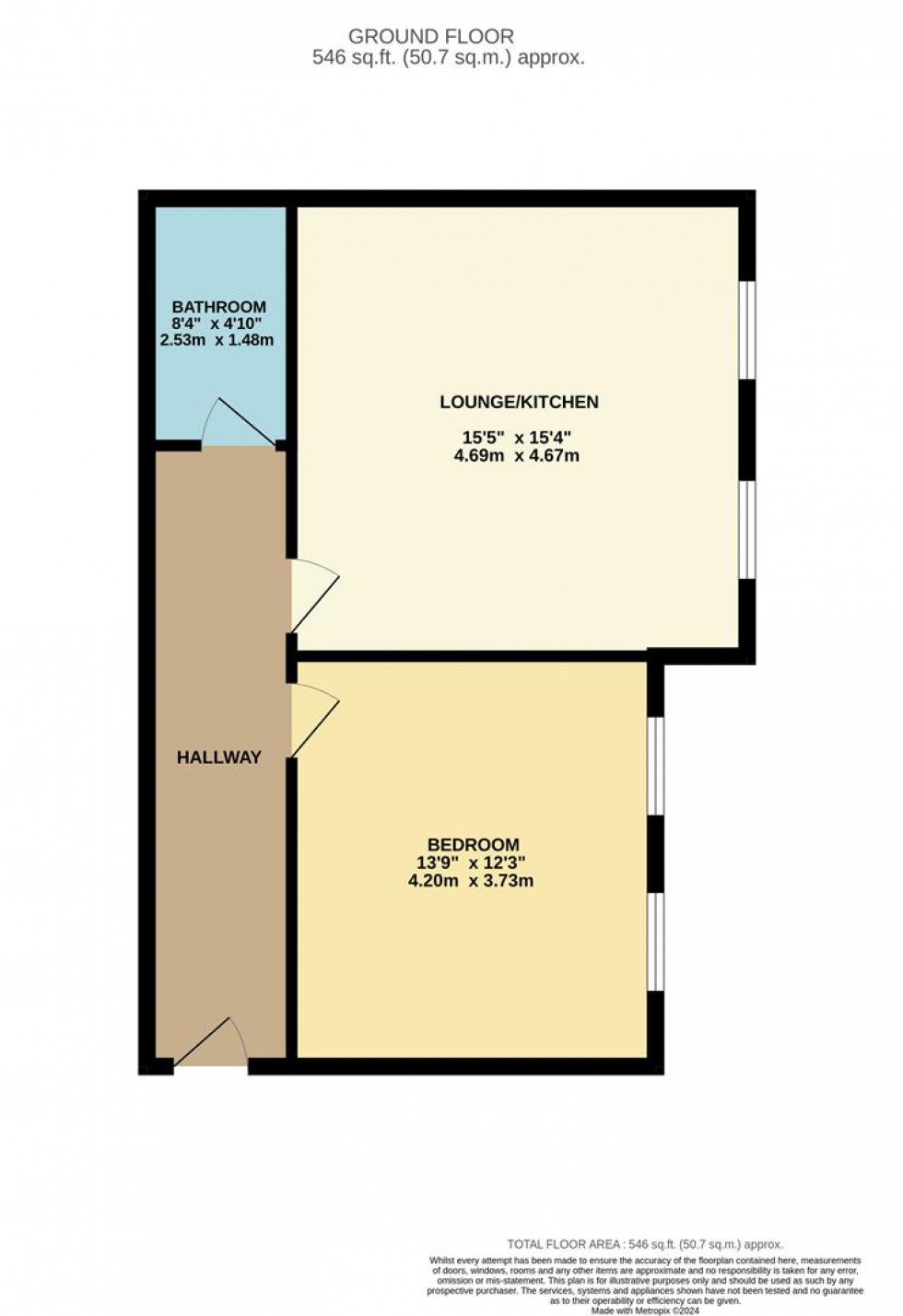 Floorplan for COURT VIEW, town centre location with parking