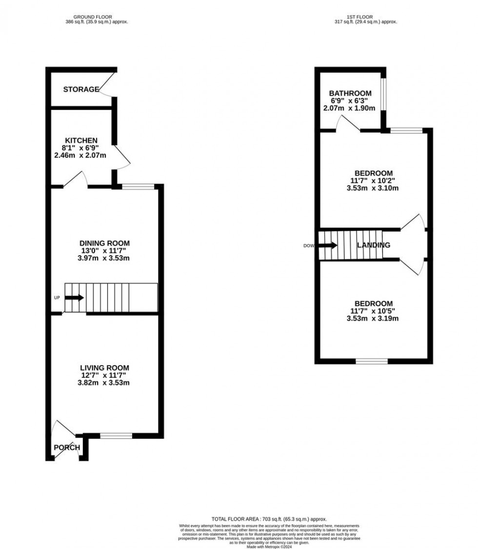 Floorplan for Oxford Street, Watford