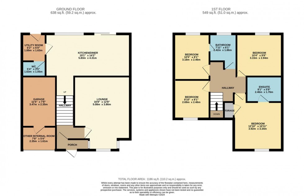 Floorplan for Lamb Close, Watford