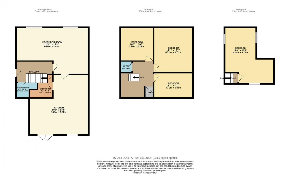 Floorplan for Gonville Avenue, Croxley Green, Rickmansworth