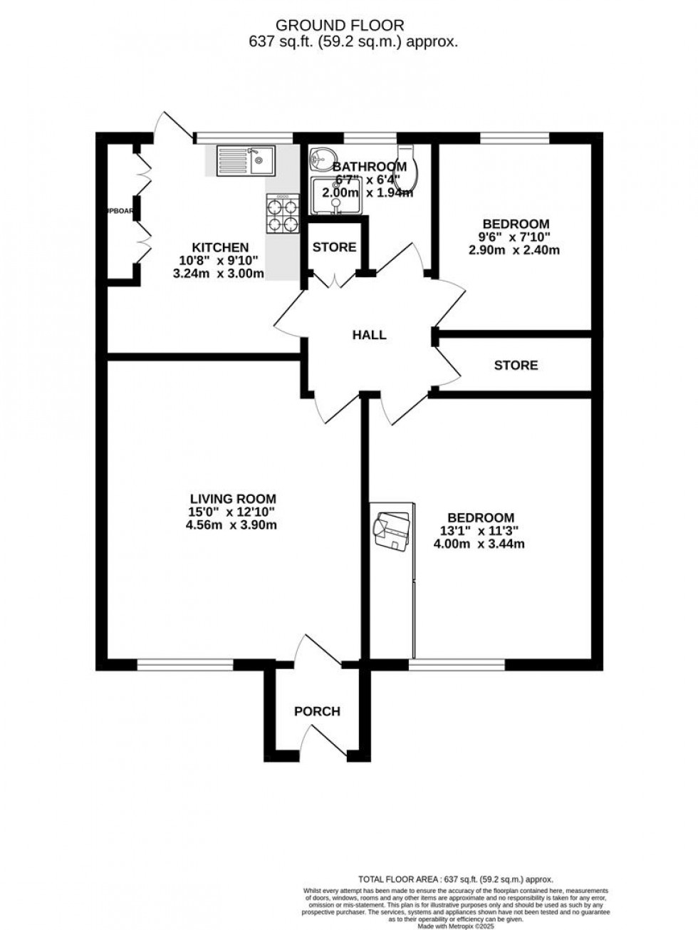 Floorplan for Hill Close, Stanmore