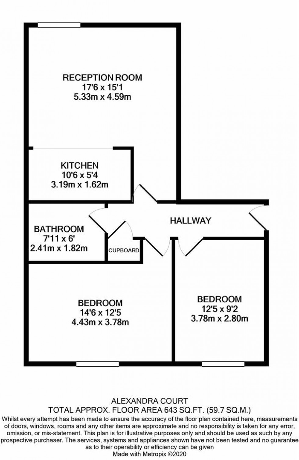 Floorplan for ALEXANDRA COURT, The Reeds Estate