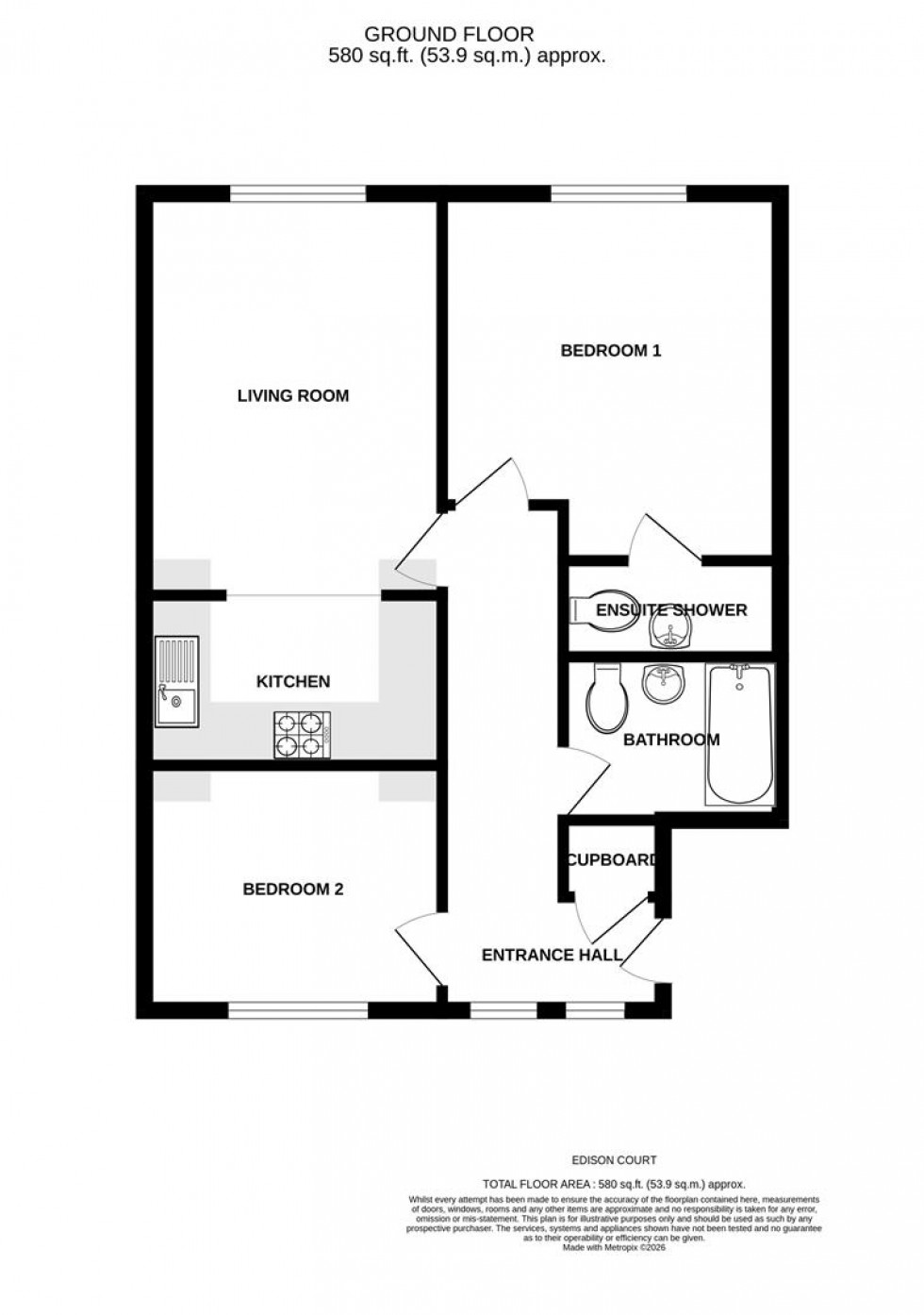 Floorplan for Clitterhouse Crescent, London