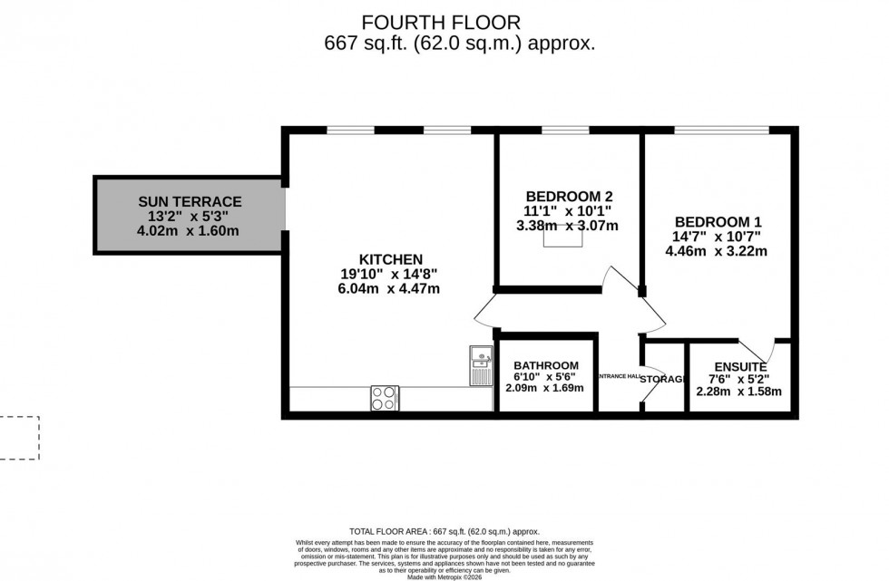 Floorplan for Penthouse Apartment - Upton Road, Watford
